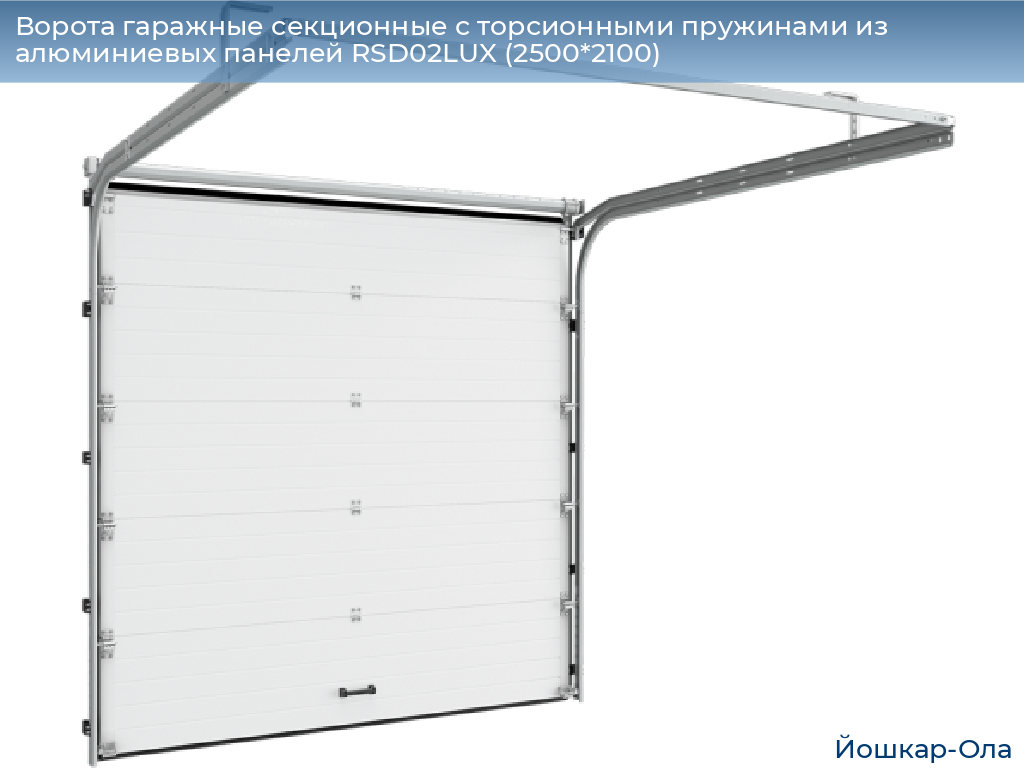 Ворота гаражные секционные с торсионными пружинами из алюминиевых панелей RSD02LUX (2500*2100), yoshkar-ola.doorhan.ru