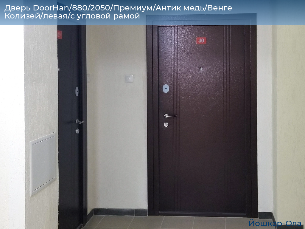 Дверь DoorHan/880/2050/Премиум/Антик медь/Венге Колизей/левая/с угловой рамой, yoshkar-ola.doorhan.ru