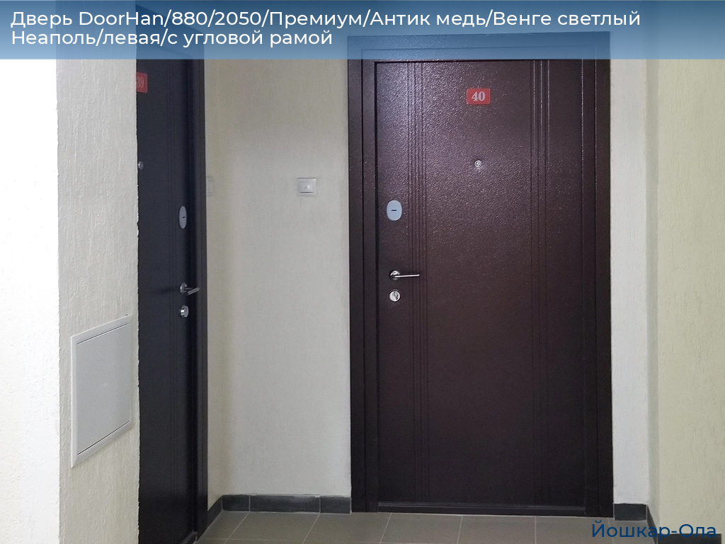 Дверь DoorHan/880/2050/Премиум/Антик медь/Венге светлый Неаполь/левая/с угловой рамой, yoshkar-ola.doorhan.ru