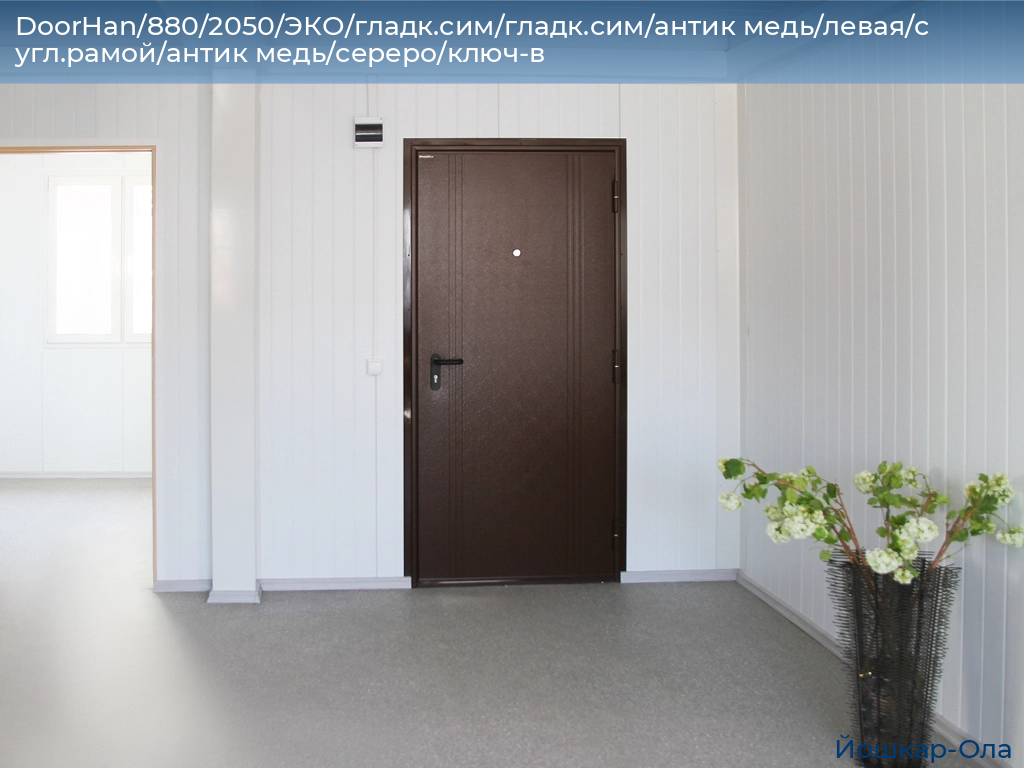 DoorHan/880/2050/ЭКО/гладк.сим/гладк.сим/антик медь/левая/с угл.рамой/антик медь/сереро/ключ-в, yoshkar-ola.doorhan.ru